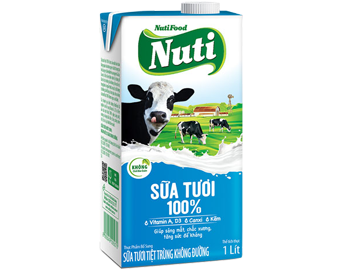 Nuti UHT Fresh Milk 100% no sugar pack 1L