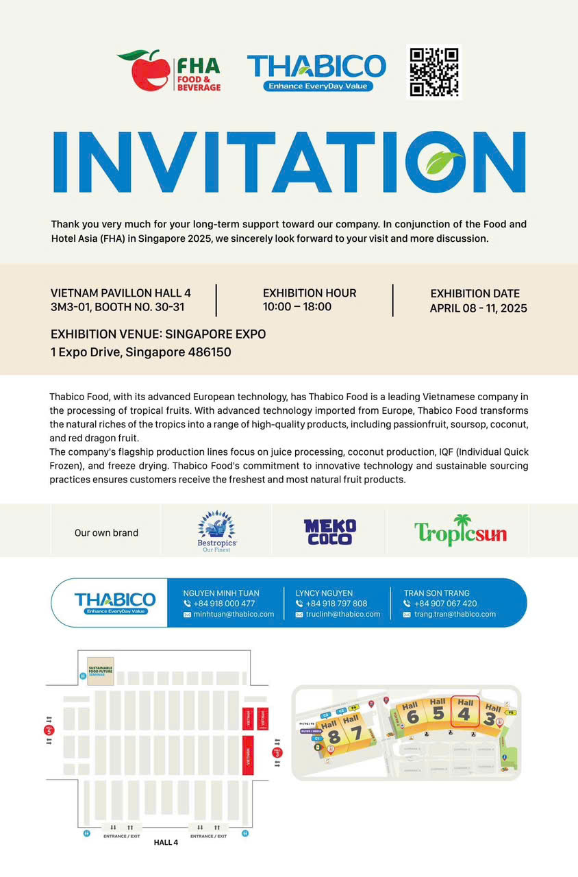 THABICO Tham Gia Triển Lãm Food and Hotel Asia (FHA) 2025 tại Singapore