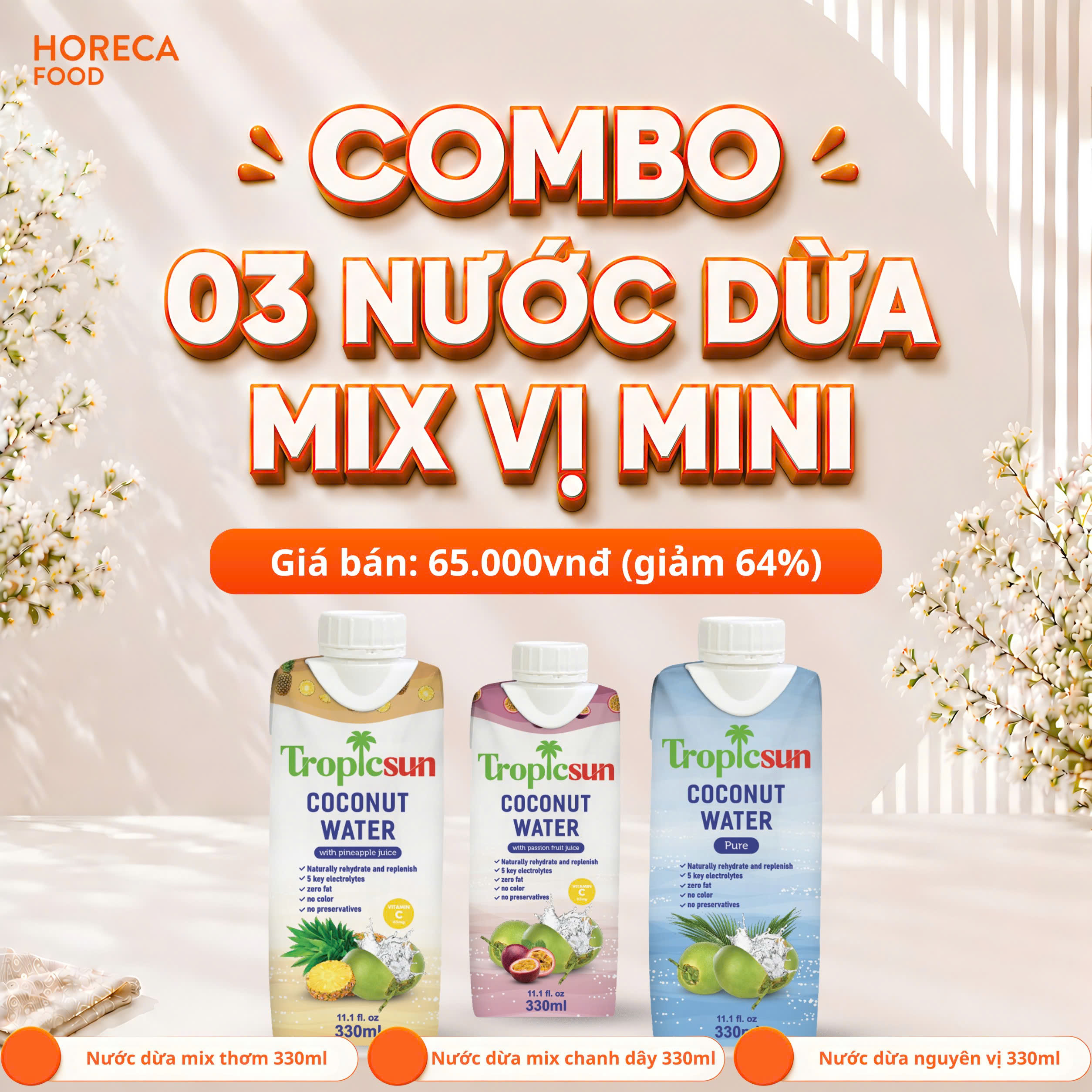 COMBO 03 NƯỚC DỪA MIX VỊ MINI
